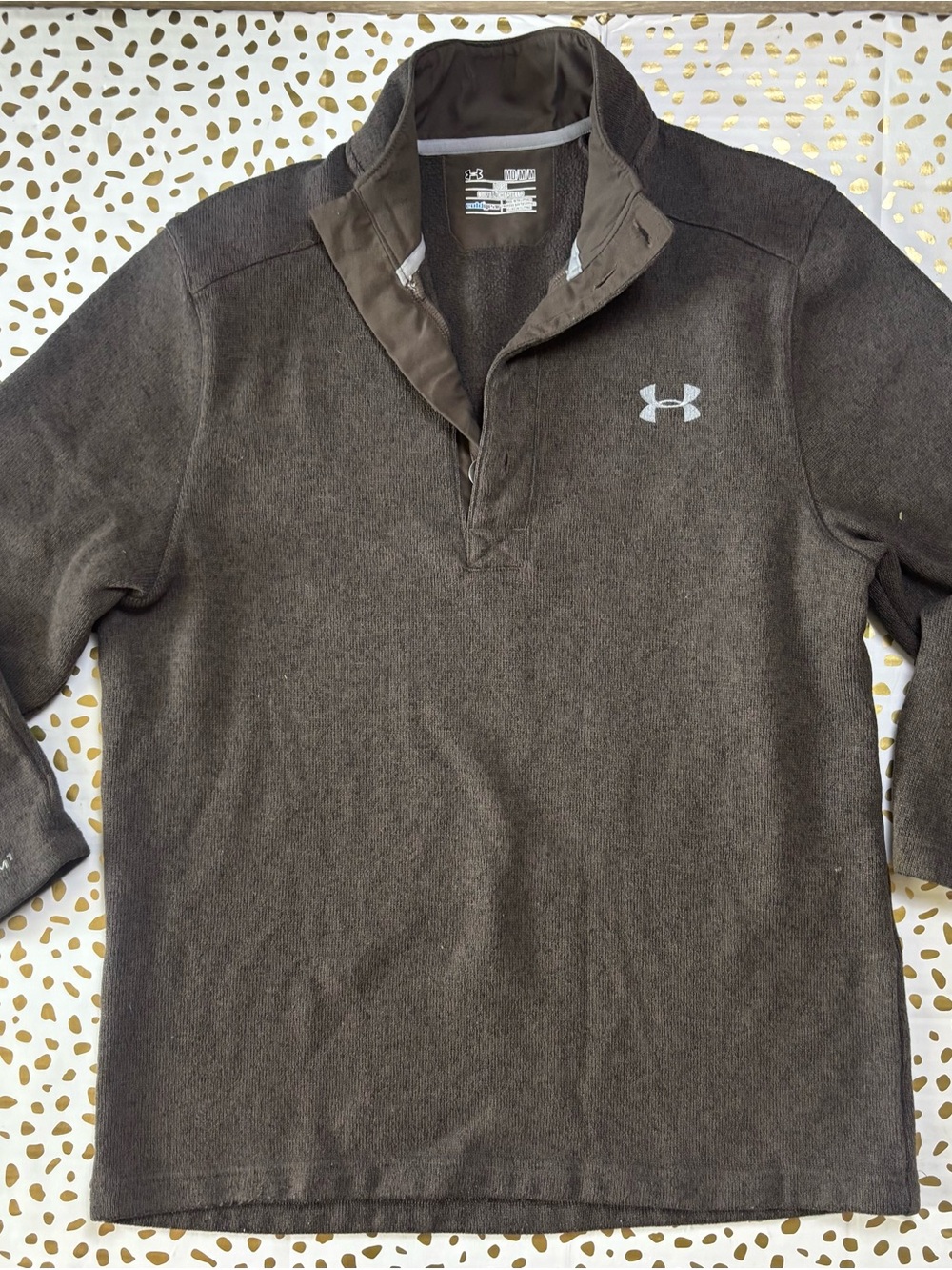 Under Armour Men's Dark Brown Quarter-Zip Pullover Sweatshirt